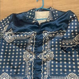 Stylish Blue Patterned Shirt
